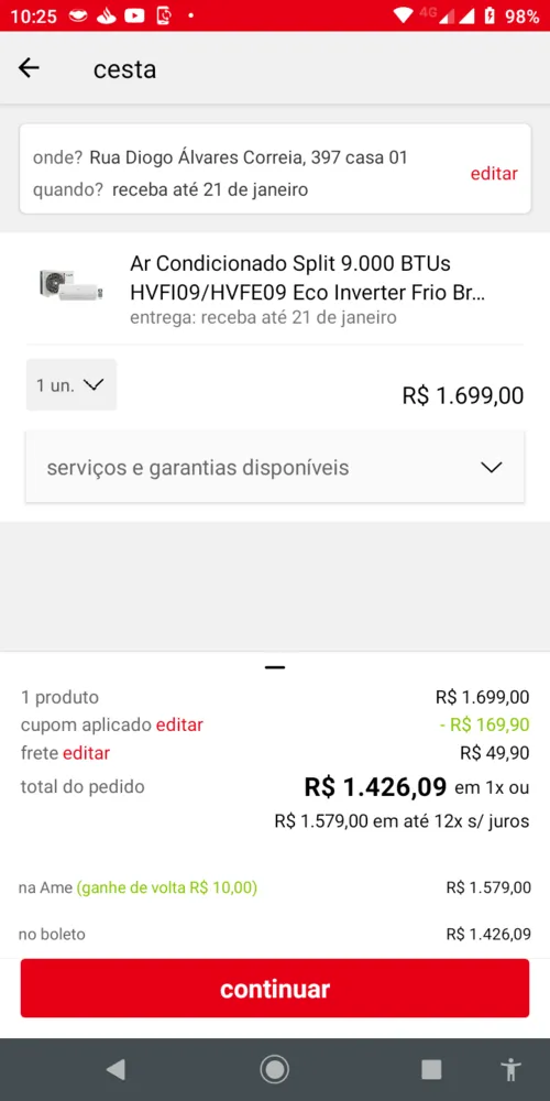 Imagem na descrição da promoção