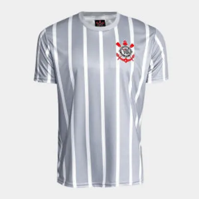 Camisa Corinthians 2002 n° 7 Masculina - Branco e Cinza