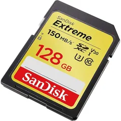 Cartão SD 128Gb Sandisk Extreme Sdxc 4K Uhd