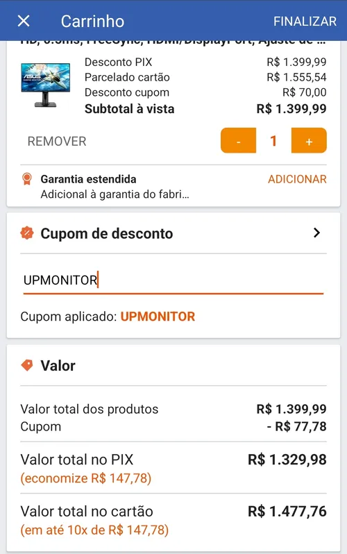 Imagem na descrição da promoção