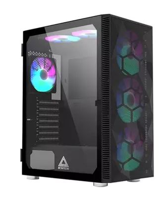 Gabinete Gamer Montech x3 MESH, Mid Tower, Black, ATX, 6 Fans, Vidro Temperado