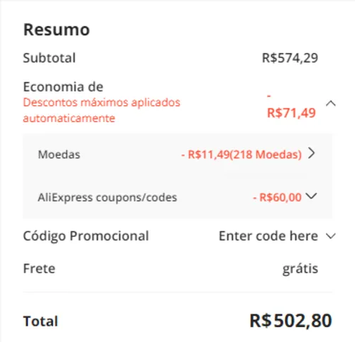 Imagem na descrição da promoção