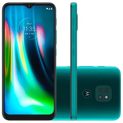 Smartphone Motorola Moto G9 Play, 64GB, 48MP, Tela 6.5´, Verde Turquesa + Capa Protetora - XT2083-1