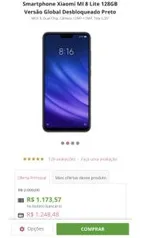 Smartphone Xiaomi MI 8 Lite 6 GB Ram 128GB Versão Global | R$1.164