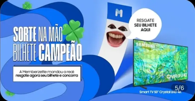 [ MEMBERS ] Promoção Samsung Sorte na Mão Bilhete Campeão - Concorra a uma Smart TV 50" Crystal UHD 4K