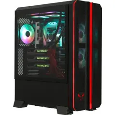 Gabinete Gamer Riotoro Prism RGB, Full Tower, Com 3 Fans, Black, S-Fonte, CR1288TG | R$ 489