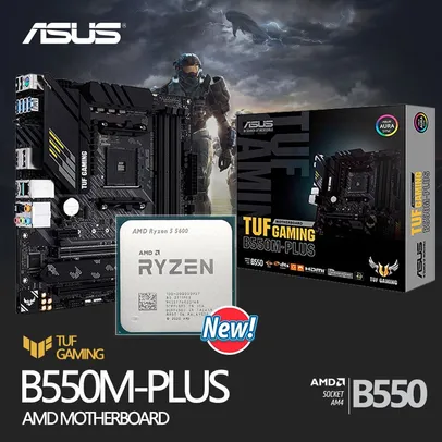 Processador  Amd Ryzen 5 5600 R5 5600 Cpu +asus Tuf Gaming B550m Plus Micro-atx B550m Moth