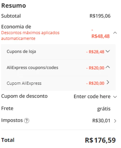 Imagem na descrição da promoção