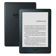 Kindle Preto com Wi-Fi, 4GB, Tela 6” de Alta Definição Sensível ao Toque e Bateria de Longa Duração (8ª Geração) - R$175