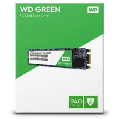 SSD WD Green, 240GB, M.2 2280, Sata, Leitura 540MBs e Gravação 465MBs, WDS240G2G0B