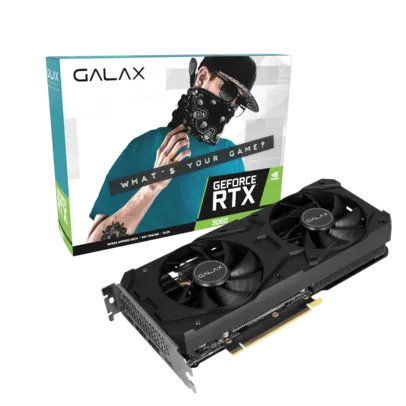 Placa de Vídeo GALAX GeForce RTX 3060 (1-Click OC) LHR 12GB GDDR6 192Bits - 36NOL7MD1VOC