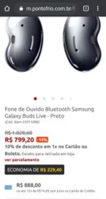 Fone de Ouvido Bluetooth Samsung Galaxy Buds Live | R$799