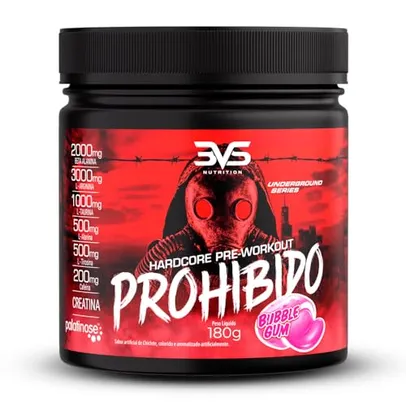 Pré Treino Prohibido Hardcore Pre-Workout, 3VS Nutrition | 2 gr de Beta Alanina (Chiclete 180g)