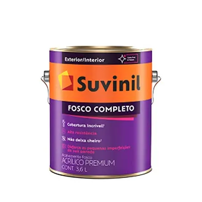 Tinta Suvinil acrilico fosco completo 3,6L - Branco Neve - 53398916