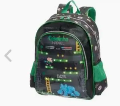 Mochila Costas Cebolinha Pixel 973C04,em Nylon, Puxadores Personalizado,  por R$ 90