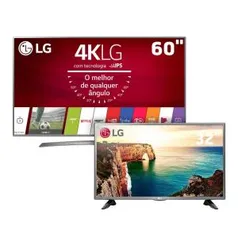 Smart TV LED 60" Ultra HD 4K LG 60UJ6585 + Smart TV LED 32" HD LG 32LJ600B - R$4.999