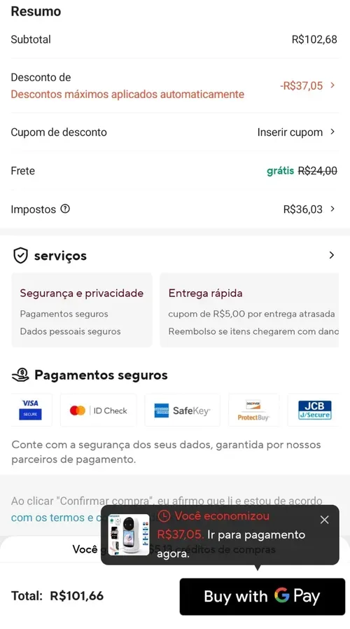 Imagem na descrição da promoção