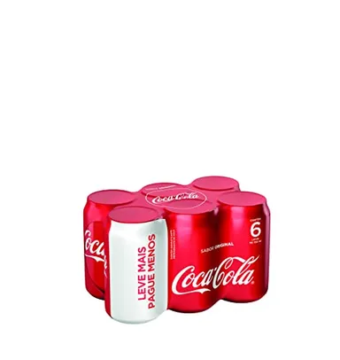 [2und ou + por R$ 16,48]  Pack de Coca-Cola Lata 350ML 6 unidades