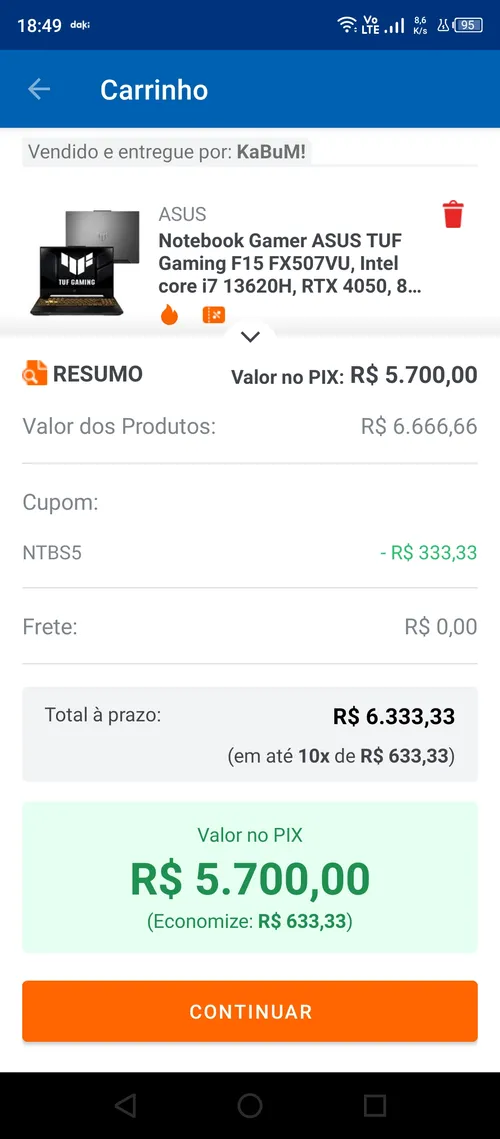 Imagem na descrição da promoção