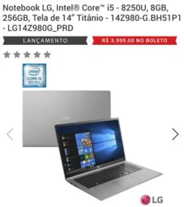 Saindo por R$ 3999: Ultrabook LG Gram - i5-8250 || SSD 256GB (BOLETO) | Pelando