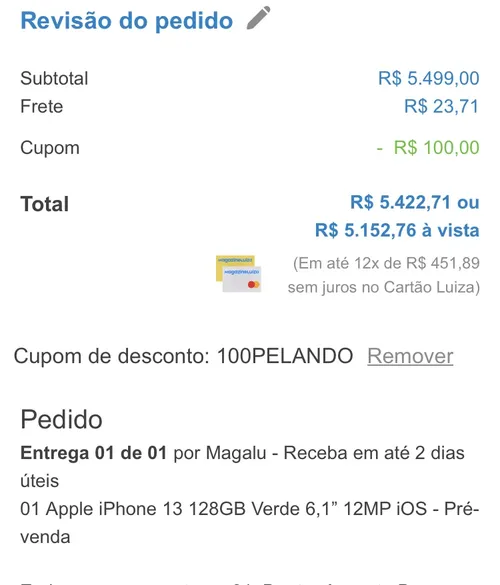 Imagem na descrição da promoção