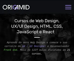 Origamid - Cursos de Web Design Front End - Vitalício no preço de anual