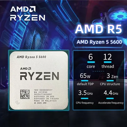 Processador Ryzen 5 5600 ( 6/12) Novo