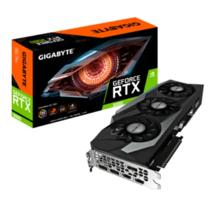 Placa de Vídeo Gigabyte GeForce, RTX 3080 Gaming OC, LHR, 12GB, GDDR6X, DLSS, Ray Tracing, GV-N3080GAMING OC-12GD