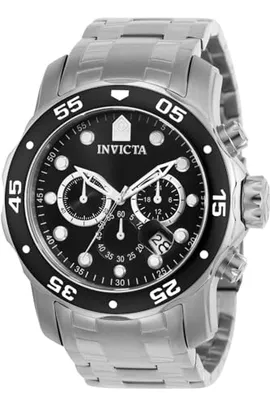 Relógio Invicta Pro Diver 0069, aço inoxidável, prateado/preto