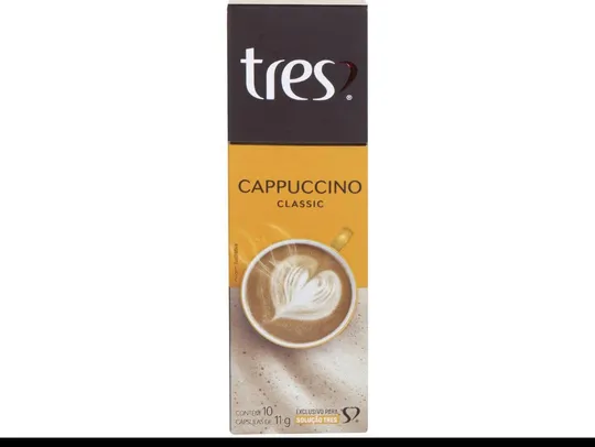 [Cliente ouro] Cápsula cappuccino Classic três corações - 10 cápsulas | R$ 9