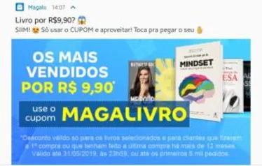 Livros a 9,90 no Magazine Luiza