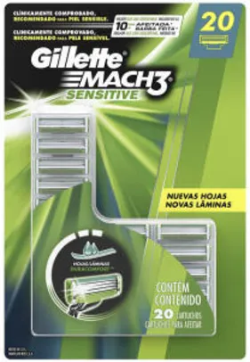 Carga para Aparelho de Barbear Gillette Mach3 Sensitive - 20 unidades R$103