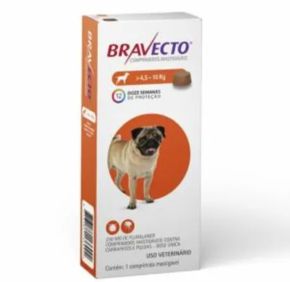 Antipulgas Bravecto Oral 250mg Cães 4,5 a 10kg