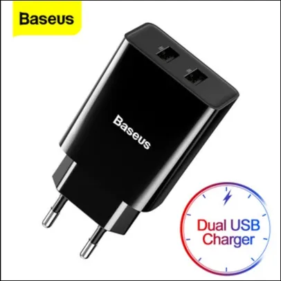 (NOVOS USUARIOS) Carregador duplo USB de Parede BASEUS | R$10