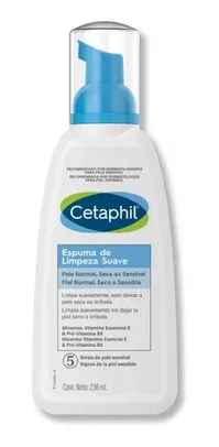 [ 2 UNIDADES - R$ 46,45 CADA ] Espuma De Limpeza Facial Suave Cetaphil 236ml Momento de aplicação Dia/Noite Tipo de pele Mista