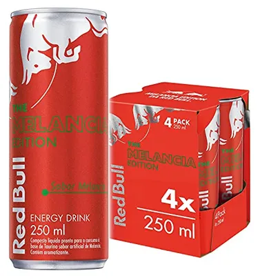 Red Bull Melancia - Bebida energética, 250 ml, pacote de 4 latas