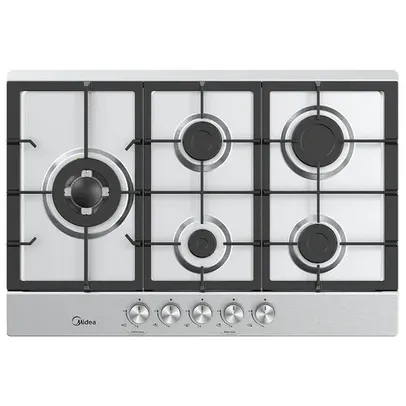 [1°Compra R$768/APP] Cooktop 5 Bocas A Gás Midea Inox Com Mega Chama CYB5B Bivolt