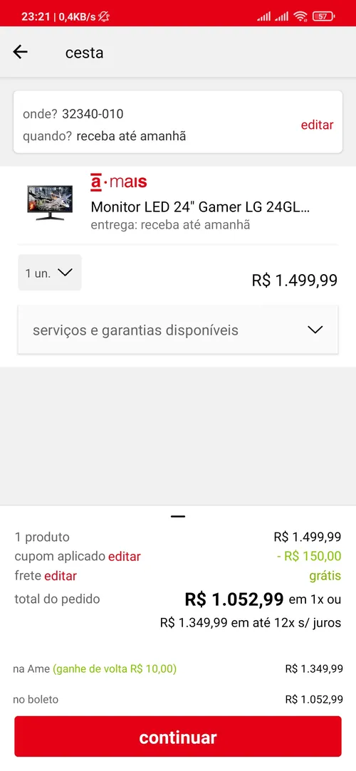 Imagem na descrição da promoção