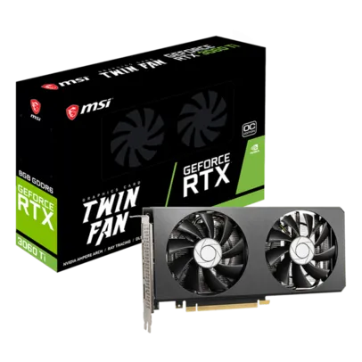 Placa de Vídeo MSI NVIDIA GeForce RTX 3060 Ti TWIN FAN 8G OC LHR, GDDR6, DLSS, Ray Tracing, 912-V809