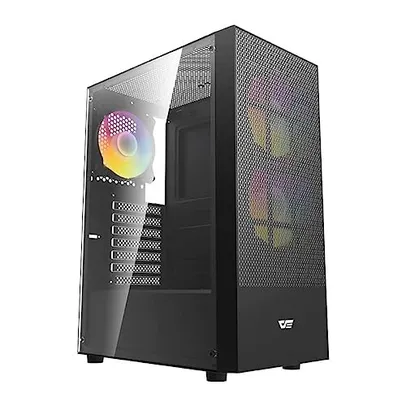 Gabinete Gamer Aigo Darkflash A290 Mesh, ARGB, Mid-Tower, Lateral de Vidro, Com 3 Fans,Preto, A290-MESH-BK-3F