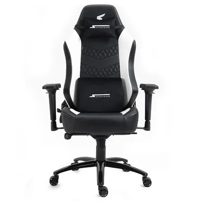 Cadeira Gamer SuperFrame Icelord, Reclinável, 4D, Suporta até 180KG, Preto e Branco, SFCD-CLBK/WH