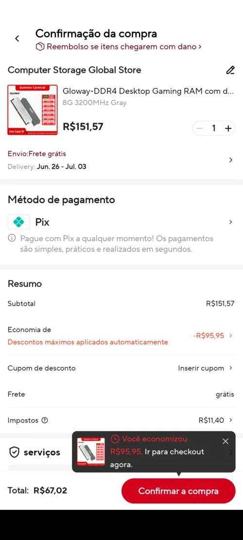 Imagem na descrição da promoção