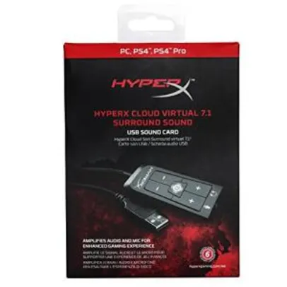 Saindo por R$ 60: Placa de Som HyperX Cloud Virtual 7.1 Surround Sound - R$60 | Pelando