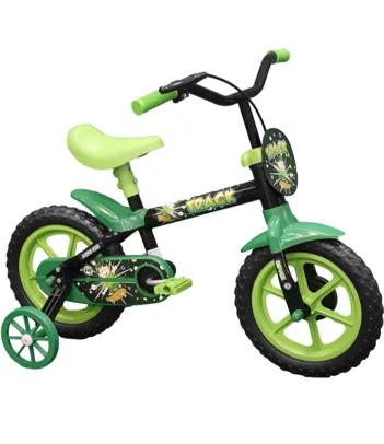 Bicicleta Track & Bikes Aro 12 Preto e Verde | R$154