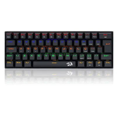 [R$182 1a COMPRA] Teclado Mecânico Gamer Redragon Lakshmi K606R Rainbow - Preto