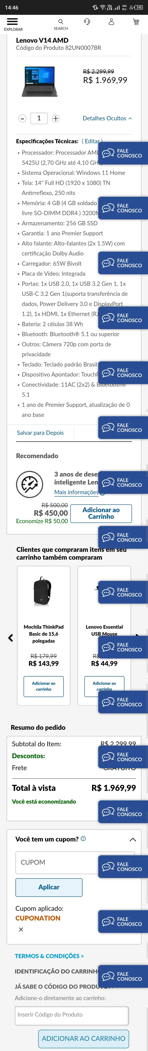 Imagem na descrição da promoção