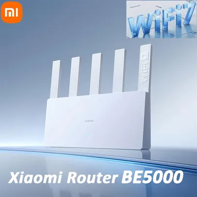 [R$292 Moedas/ Taxa Inclusa] Xiaomi-router be5000 wifi 7, 5011mbps, porta de rede 2.4g/2.5ghz, memória 512mb