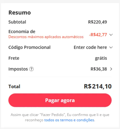 Imagem na descrição da promoção