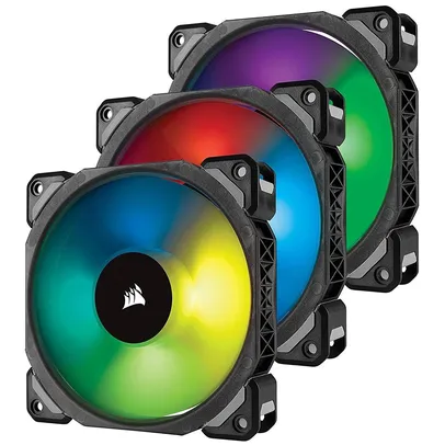 Kit de Cooler FAN Corsair com 3 Unidades ML120 PRO RGB de 120mm Lighting Node PRO CO-9050076-WW