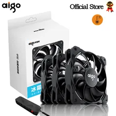 [ KIT 5 FAN ] FAN (ventoinha) Aigo 120mm com 5 unidades + controle + Y Line